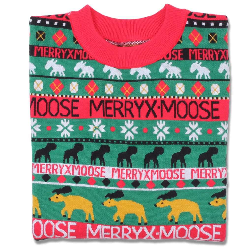Merry X-Moose Sweater by Preppy Elves - Country Club Prep