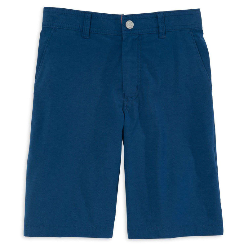 Youth Tide to Trail Performance Shorts in Yacht Blue by Southern Tide - Country Club Prep